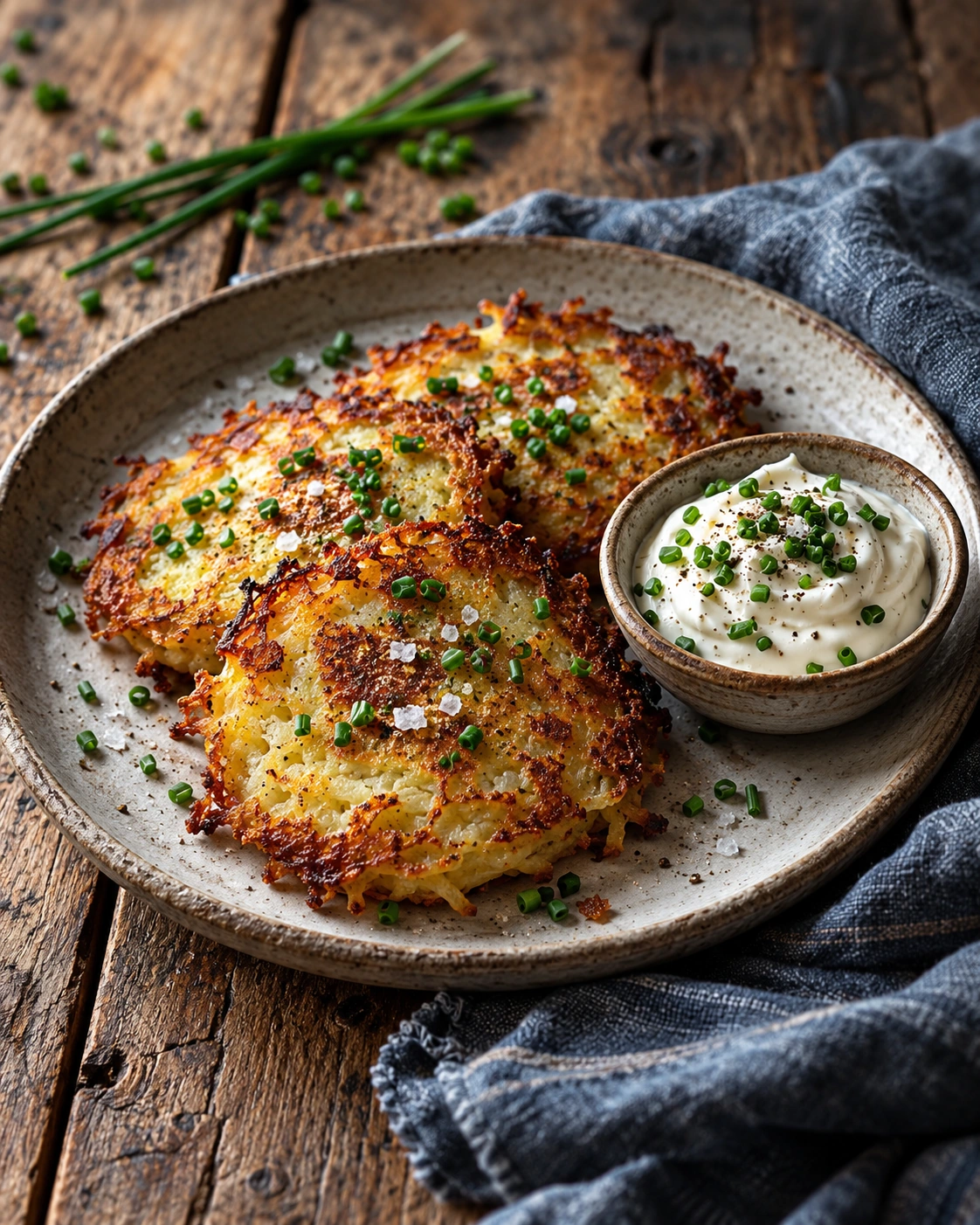 Irish Boxty with Chive Cream