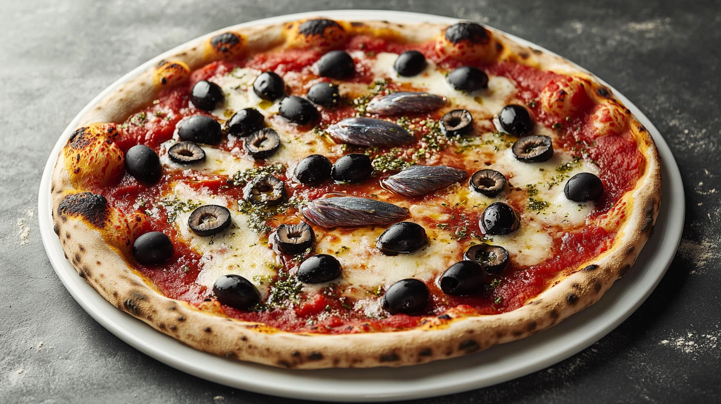 Anchovy and Olive Pizza