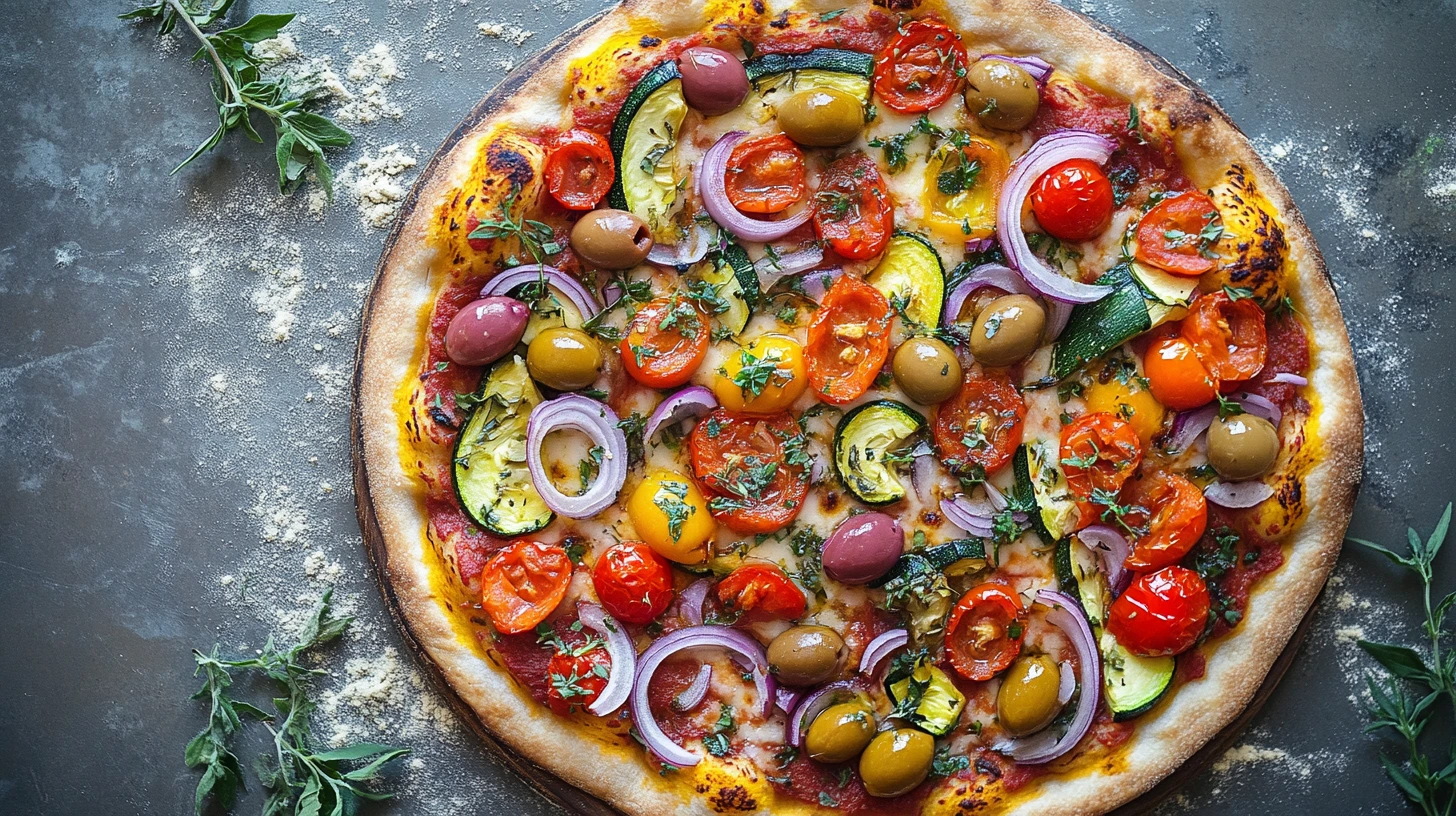 Vegan Mediterranean Pizza