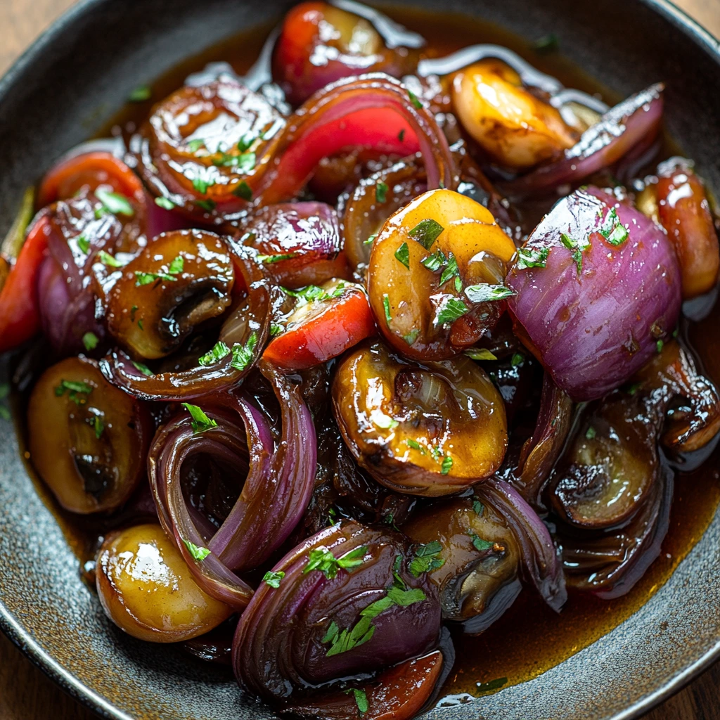 Sweet and Sour Braised Red Onions